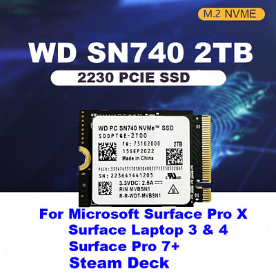 #ad WD 2TB M.2 2230 SSD NVMe PCIe4x4 PC SN740 For Steam Deck ASUS ROG Flow X Laptop $164.77