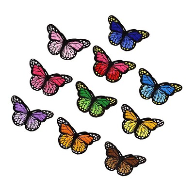 #ad 10 pcs Butterfly Iron on Patches for Jeans Bags Embroidered Patch Appliques $2.99
