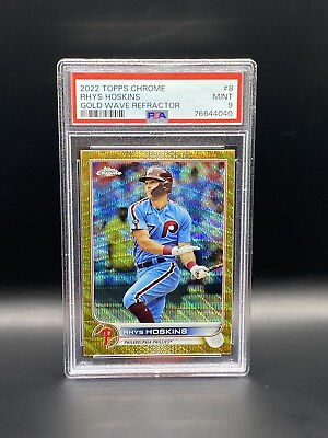 #ad 2022 Topps Chrome Gold Wave Refractor 50 Rhys Hoskins #8 PSA 9 $42.49