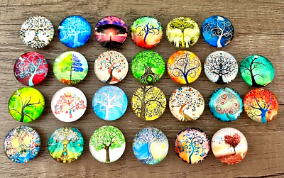 #ad 1pc 25mm Glass Dome Cabochon Tree Nature Shoe Charms for Crocs Shoes $1.49
