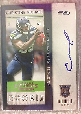 #ad 2013 Contenders CHRISTINE MICHAEL Rare SP RC AUTO mint from pack $15.00