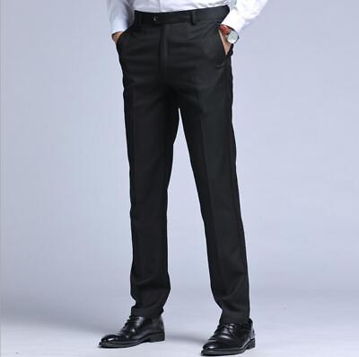 #ad New Fashion Summer Men#x27;s Thin Casual Suit pants Slim Business Straight Trousers $17.96