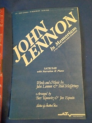 #ad Piano Music John Lennon In Memoriam A very special choral concert SATB SAB Book $8.00