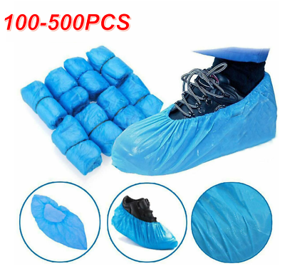 #ad 100 500 Packs Shoe Covers Disposable Non Slip Premium Waterproof for Home Hotel $5.79