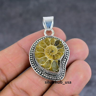 #ad Natural Ammonite Fossil Handmade Pendant Mother#x27;s Day Gift Charm Jewelry SA 238 $18.69
