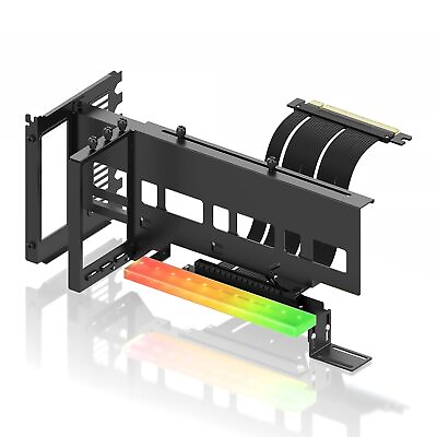 #ad Vertical Pcie 4.0 Gpu Mount Bracket Graphic Card Holder With 5V 3 Pin Argb Led $106.04