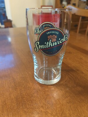 #ad Smithwick#x27;s 1710 Irish Ale Beer Glasses Tulip Style Double Sided Label Glass $10.00