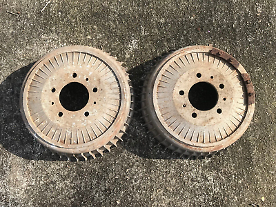 #ad Pair of Buick Finned Brake Drums 45 Fin 5x5 Lug Hot Rod Style Need Relined $314.99