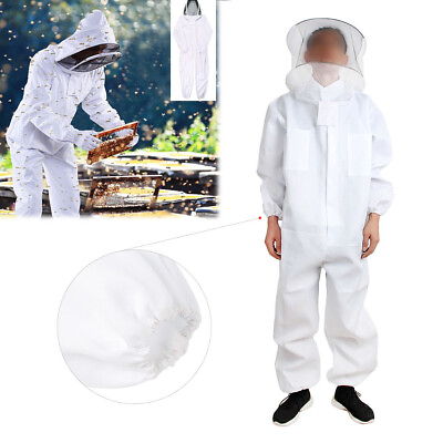 #ad White Beekeeping Protection Equipment Veil Bee Keeping Full Body Suit XL Size $40.01