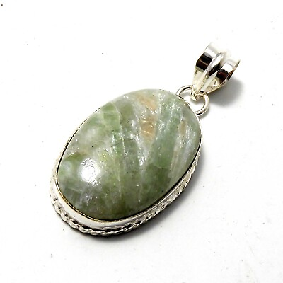 #ad Green Seraphinite 925 Sterling Silver Plated Handmade Jewelry Pendent 10 Gm B41 $11.99