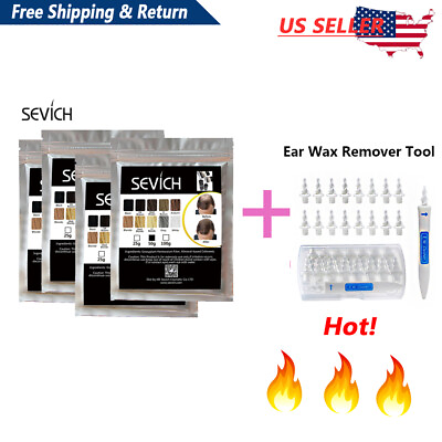 #ad 4Pack Sevich Refill Hair Building Fibre Powder 50g Pack Add Ear Wax Romover Tool $28.08