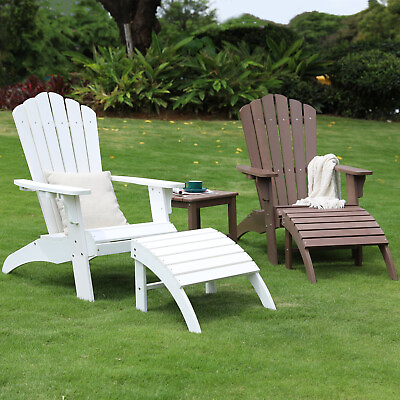 #ad #ad Poly Lumber Adirondack Chair Footsool Patio Outdoor HDPE All Weather Resistant $169.99