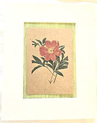 #ad Flora Flower Botanical Vintage Style Print Matted $10.99