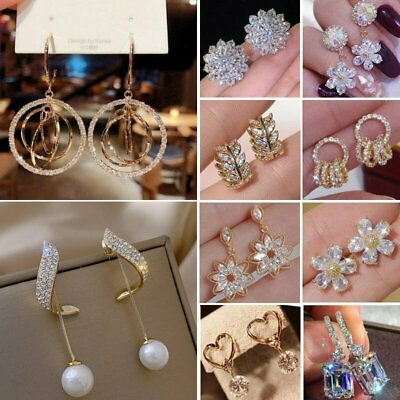 #ad Gorgeous Crystal Cubic Zircon Earrings Stud Dangle CZ Drop Wedding Jewelry Women C $5.39
