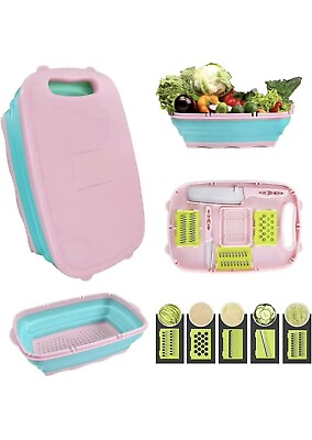 #ad AJH3 ESSENTIALS 9 in 1 Collapsible Cutting Board with Colander and Prep Tub T... $10.99