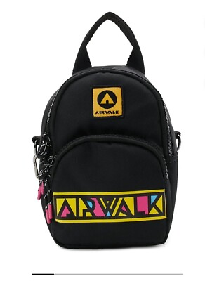 #ad Airwalk Unisex 7quot; Backpack Logo Black NWT $20.00