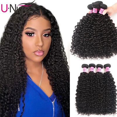 #ad UNice Brazilian Curly Virgin Hair Weaves 4 Bundles Human Hair Extensions US $88.38
