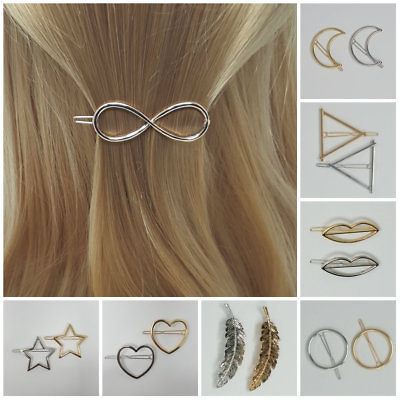 #ad Fashion Barrette Metal Hair Pin Clip Gold Silver Multi Shape $9.99