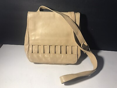 #ad KENNETH COLE Tan Butter Soft Leather Shoulder FLAP Purse Bag $14.00