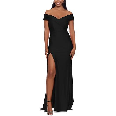 #ad Xscape Womens Black Shutter Pleat Long Evening Dress Gown 4 BHFO 5317 $54.99