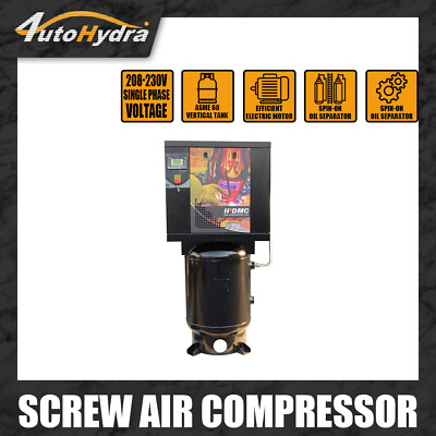 #ad 220V 60HZ Rotary Screw Air Tank Mounted 5.5HP Industrial Air Compressed System $3259.00