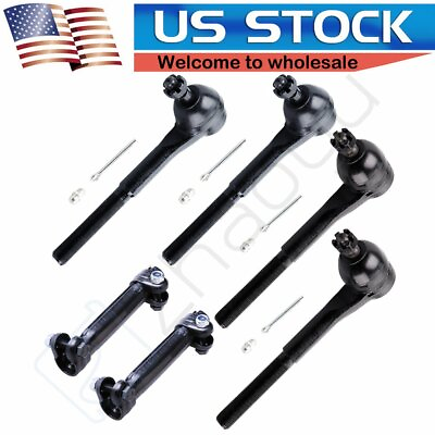 #ad 6Pcs Inner Outer Tie Rod Ends Adjusting Sleeve Fits 1965 1968 Chevrolet Impala $49.71