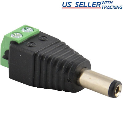 #ad 100 PCS Male DC Power Jack Adapter Plug 5.5mm x 2.1mm for CCTV LED Strip Light $17.48