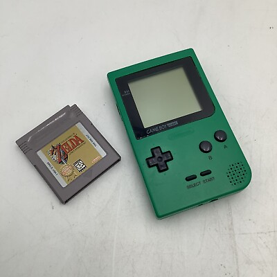 #ad 1996 Nintendo Game Boy Pocket Green Handheld Console #MGB 001 1 Game $82.58