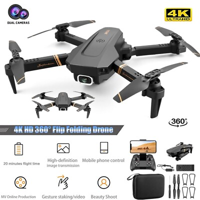 #ad New HD Cameras V4 Folding Drone RC Quadcopter 1080P HD Camera New Quadcopter $59.99