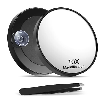 #ad 10X Magnifying Mirror Small Magnifying Mirror with Suction Cup and Tweezers as $7.30
