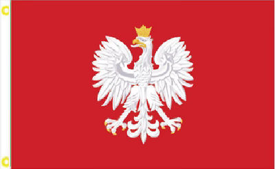 #ad 3X5 POLAND EAGLE ENSIGN CREST RED POLISH FLAG BANNER 100D $12.88