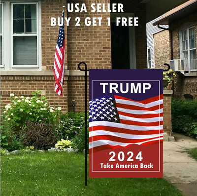 #ad 12x18quot; Donald Trump 2024 Garden Flag Take America Back $6.99