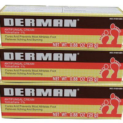 #ad Derman Antifungal Cream. Athlete#x27;s Foot amp; Skin Fungus Relief. 0.88 oz. Pack of 3 $10.45