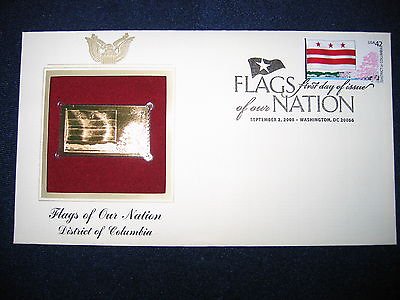 #ad Flags of our Nation District of Columbia replica 22kt Gold Golden Cover Stamp $9.99