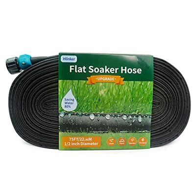 #ad Flat Soaker Hose 15 25 30 50 75 100 150 FT for Garden Beds 75Ft 1 2quot; 75FT $55.78