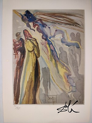 #ad Salvador Dali COA Vintage Signed Art Print on Paper Limited Edition Signed $79.95