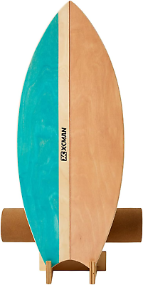 #ad Surf Balance Board Trainer w Roller Wooden Exercise Balancing Stability Trainer $158.99