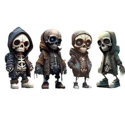 #ad Skeleton Figurines Skull Horror Garden Gnomes Statues Outdoor Decor Ornaments $35.99
