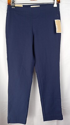 #ad Michael Kors Womens Navy Blue Super Skinny Crop Pull On Pants Size Small $35.00