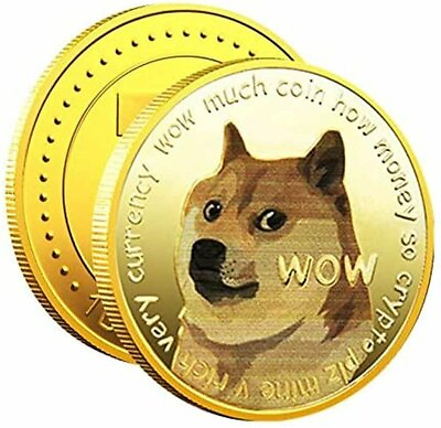 #ad 1x Gold Dogecoin Coins Commemorative 2021 New Collectors Gold Plated Doge Coin $3.09