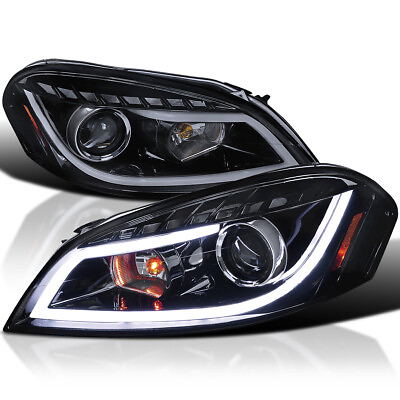 #ad Fit 2006 2013 Impala 06 13 Black Smoke Projector Headlights Head Lamps LED Bar $247.99