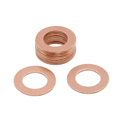 #ad X AUTOHAUX 12mm Inner Dia Copper Crush Washers Flat Car Sealing Gaskets Plate R $8.79