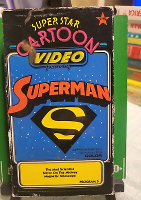 #ad Vintage VHS Collectible SUPER STAR CARTOON VIDEO SUPERMAN 1942 Color TESTED $25.00