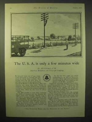 #ad 1929 ATamp;T Telephone Ad USA is Only Few Minutes Wide $19.99