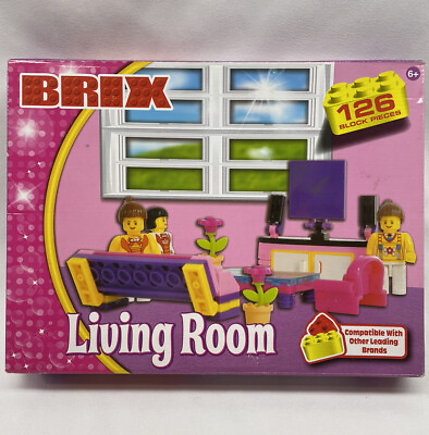 #ad BRIX Blocks Living Room Furniture Set 126 Pieces Kids Building Mini Blocks $8.99