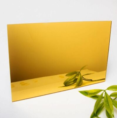 #ad Decorative Lens Plexiglass Gold Color Mirror Hard To Break Non Glass Home Decor $12.74