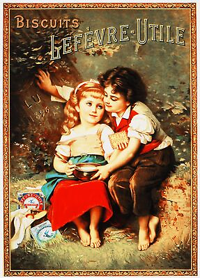 #ad 3007.Biscuits French POSTER.Art Nouveau lovely kids.Room home wall decoration $45.00