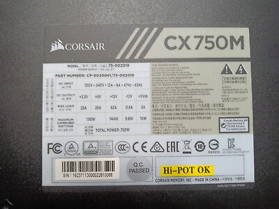 #ad Corsair CX M Series 750W Semi Modular ATX Power Supply CX750M $52.99