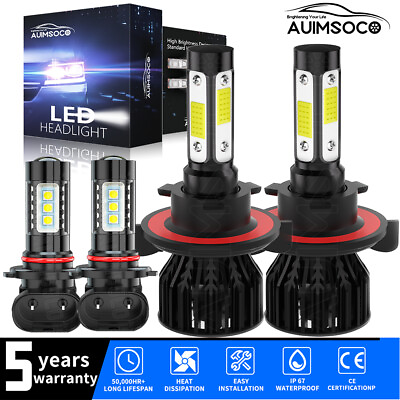 #ad 4 side LED Headlight Kit H13 6500K Bulbs 9145 Fog Light For Jeep Liberty 2008 12 $34.99