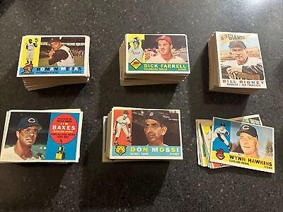 #ad 1960 Topps Baseball Card Lot 383 Cards EX To EX $625.00
